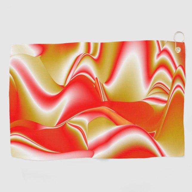 Serviette De Golf Love and Gold Abstrait 3D Rainbowart (Horizontal)