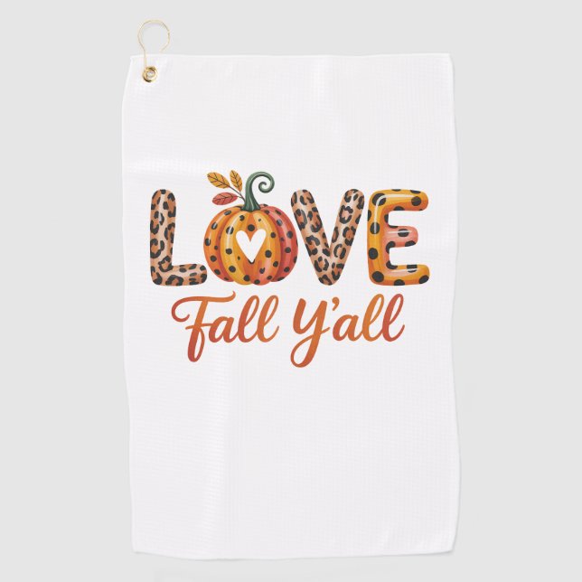 Serviette De Golf Love Fall Y'all Fall (Devant)