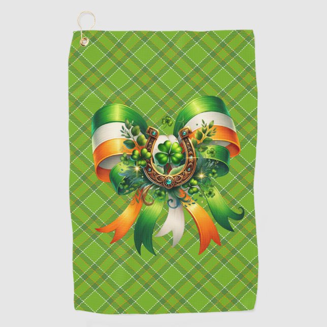 Serviette De Golf Luck Of The Irish Green Plaid (Devant)
