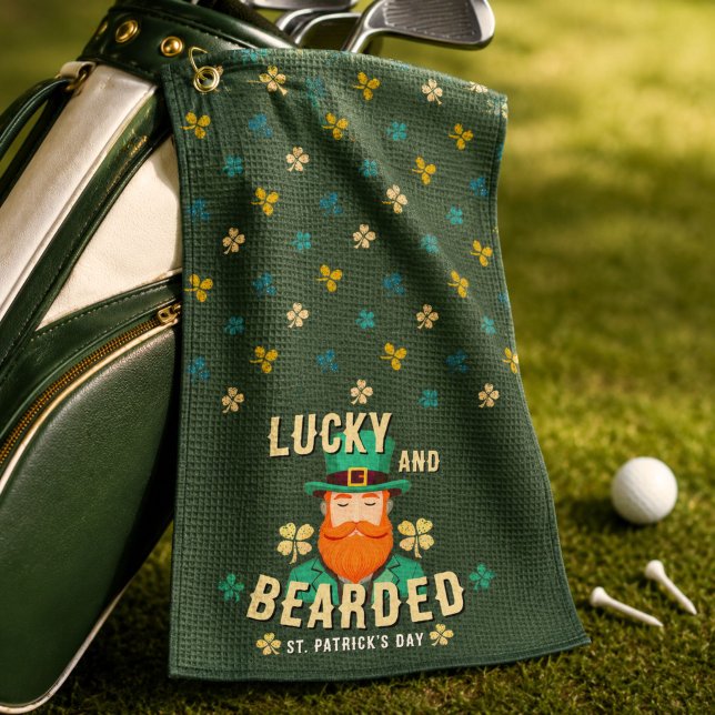 Serviette De Golf Lucky et barbu Saint-Patrick Leprechaun (Créateur téléchargé)