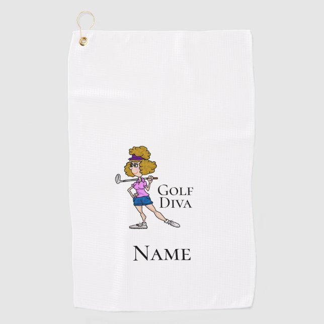 Serviette De Golf Lumière Brown Female Golf Diva Golf Towel (Devant)
