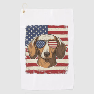 Serviette De Golf Lunettes de soleil vectorielles avec drapeau de da