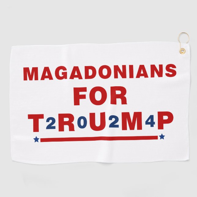 Serviette De Golf Magadoniens pour Trump 2024 Red Blue Star (Horizontal)