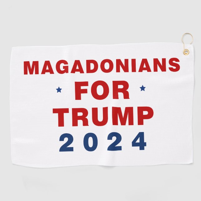 Serviette De Golf Magadoniens pour Trump 2024 Rouge bleu (Horizontal)