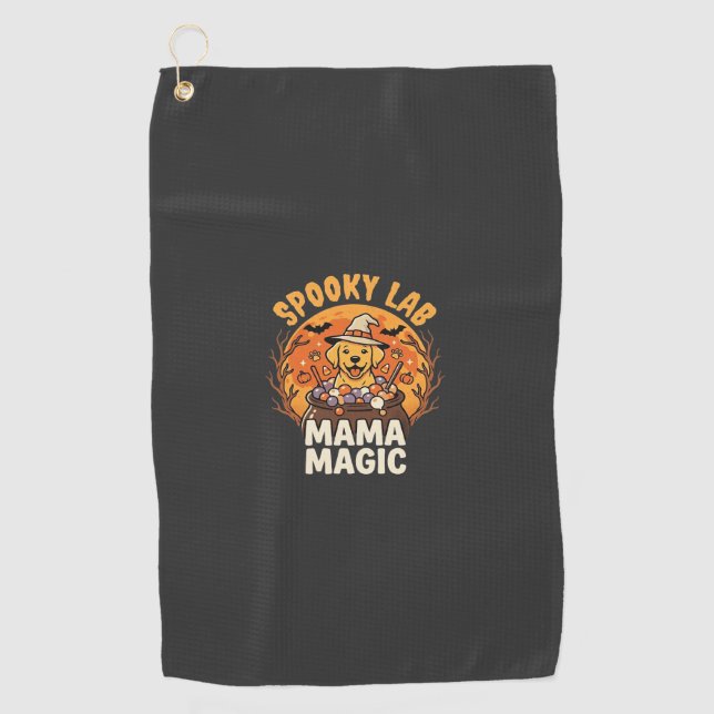 Serviette De Golf Magie de maman Labrador Halloween (Devant)