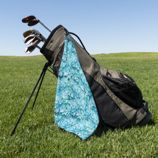 Serviette De Golf Magnifiques fleurs d'hortensia turquoise (Vert)