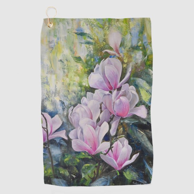 Serviette De Golf Magnolia Serenity - Art Floral de Lukian (Devant)