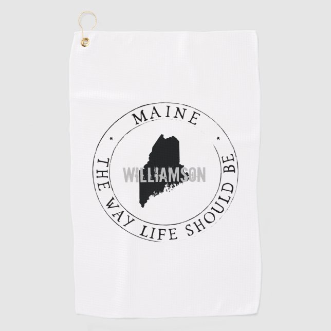Serviette De Golf Maine Golf Towel State Personnalisé (Devant)