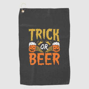 Serviette De Golf Mains de squelette de bière ou farce d'Halloween