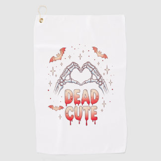 Serviette De Golf Mains de squelette Halloween Cœur, Chauves-souris