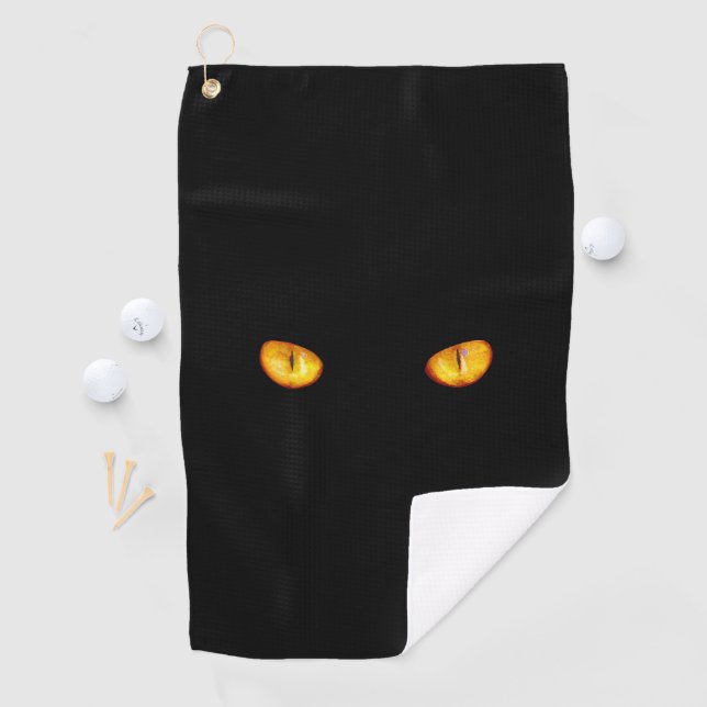Serviette De Golf Maintenant, il vous voit Chat noir (En situation)