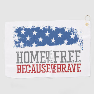 Serviette De Golf Maison des libres grâce aux braves drapeau américa