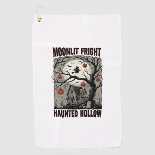 Serviette De Golf Maison Hantée Halloween Gravure Vintage Lune Shi