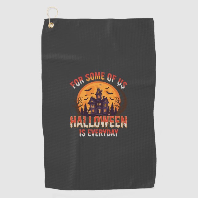 Serviette De Golf Maison Hantée Tous Les Jours Halloween Graphique V (Devant)