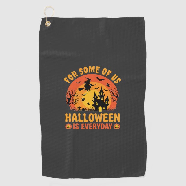 Serviette De Golf Maison Hantée Tous Les Jours Sorcière Halloween (Devant)