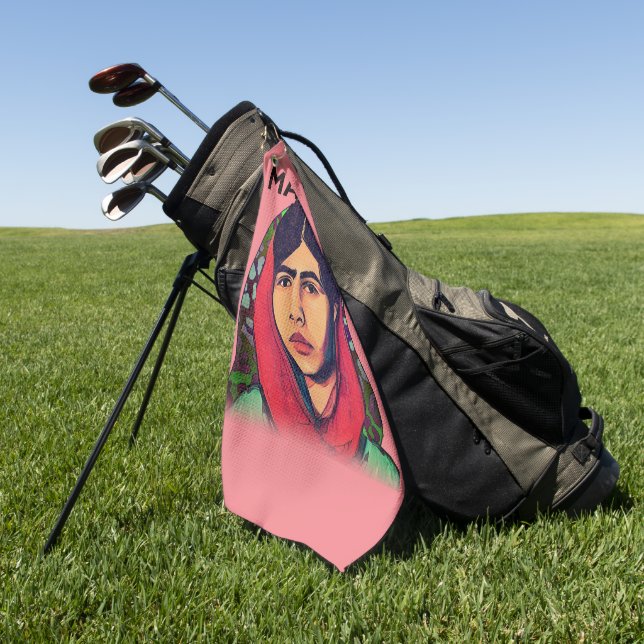 Serviette De Golf Malala Yousafzai, Art féministe Inspirant (Vert)
