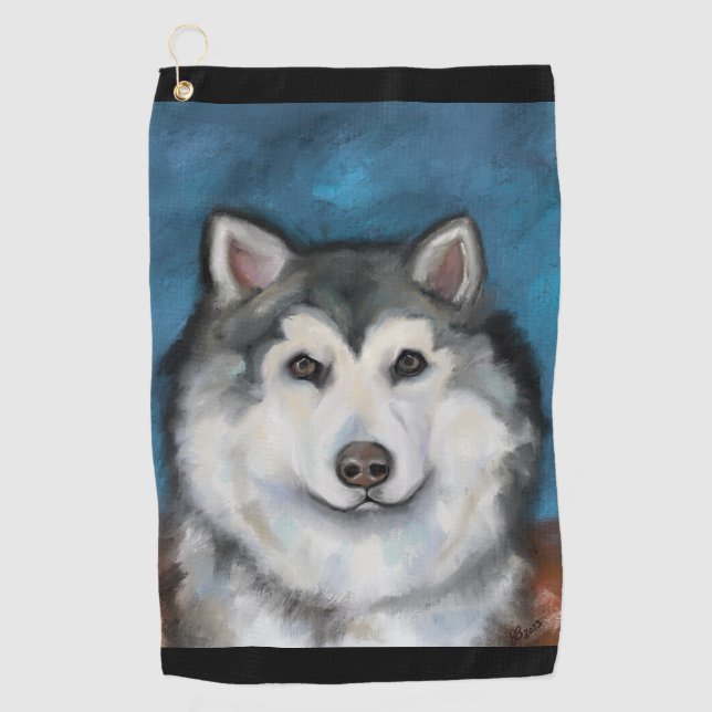 Serviette De Golf Malamute d'Alaska (Devant)