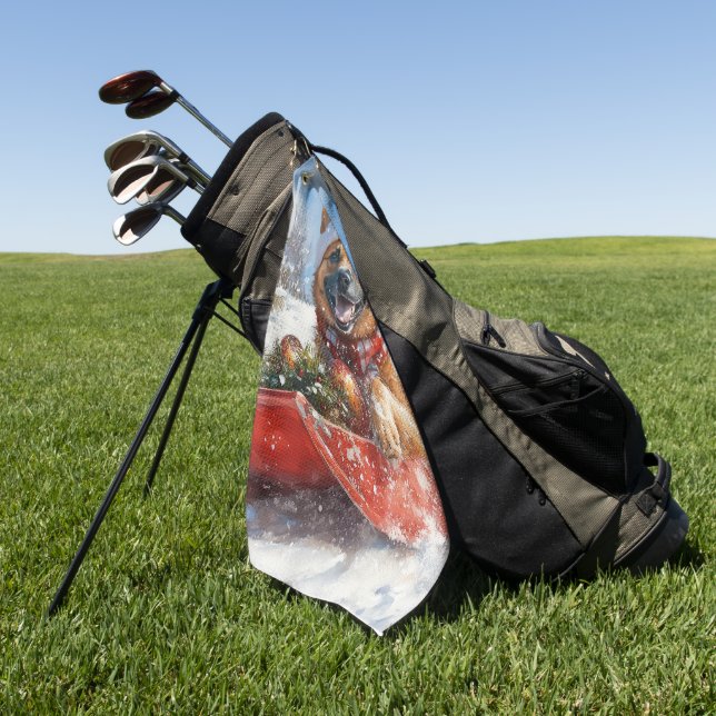 Serviette De Golf Malinoi belge dans la boue Laisser neiger Noël (Vert)