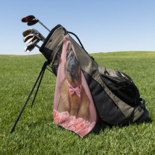 Serviette De Golf Malinois belge avec Rose - Saint Valentin