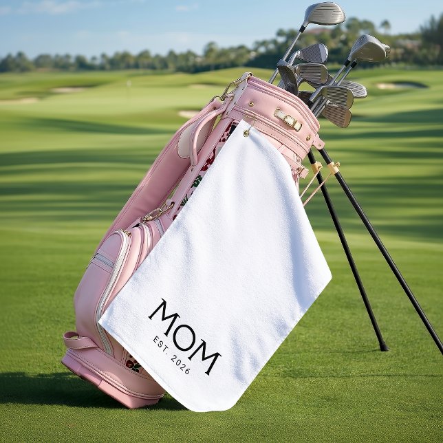 Serviette De Golf Maman Année de Fondation Cadeau pour Maman Blanche (Créateur téléchargé)