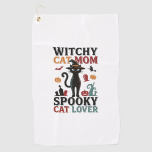 Serviette De Golf Maman chat Halloween Design sorcière vintage amate