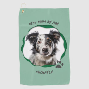Serviette De Golf Maman Chien Photo Vert Moderne Meilleure Maman