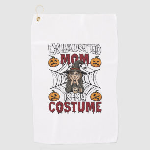Serviette De Golf Maman Épuisée Est Costume Sorcière Halloween Café