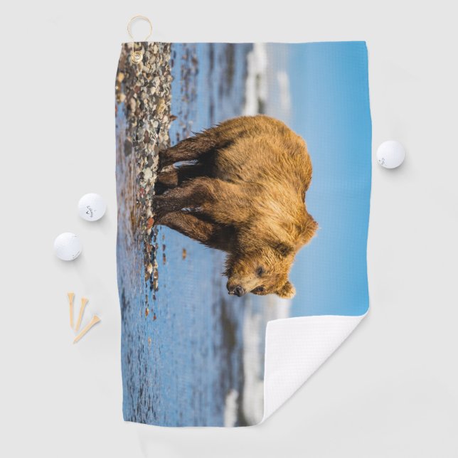 Serviette De Golf Maman ours regarde ses deux enfants (En situation)