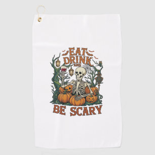 Serviette De Golf Manger Boire Être Squelette Effrayant Halloween Ci