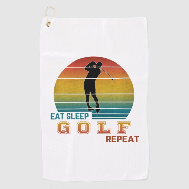 Serviette De Golf Manger Dormir Golf Répéter (Devant)