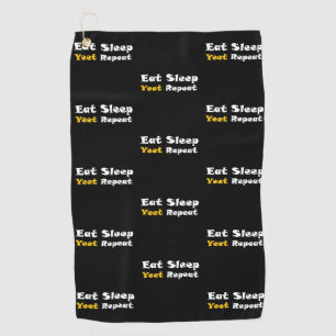 Serviette De Golf Manger Dormir Yeet Répéter Texte Phrase Virale Yee