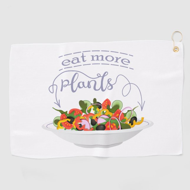 Serviette De Golf Mangez plus de plantes frais motivation salade let (Horizontal)