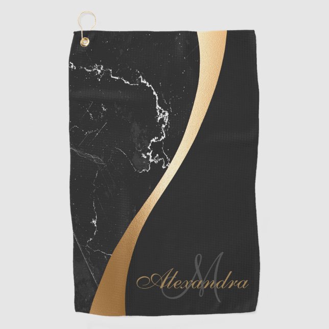 Serviette De Golf Marbre noir (Devant)