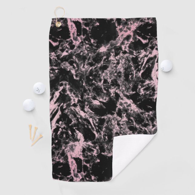 Serviette De Golf Marbre rose et noir (En situation)
