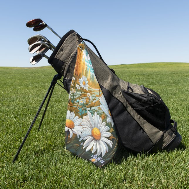 serviette de golf marguerite (Vert)