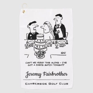 Serviette De Golf Mariage Réception Le marié a une allumette de fléc