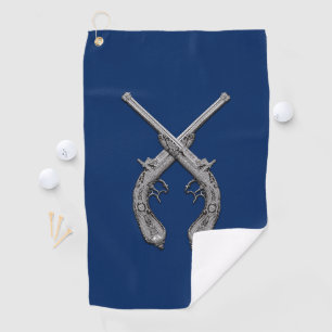 Serviette De Golf Marine des pistolets traversés
