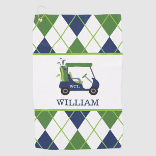 Serviette De Golf Marine & Green Golf Panier Monogram Golf Serviette