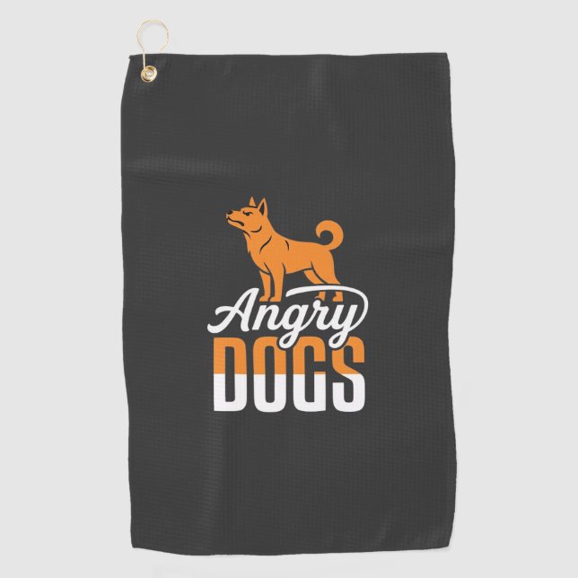 Serviette De Golf Mascotte vectorielle de chiens en colère (Devant)