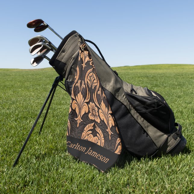 Serviette De Golf Masculine en cuir à outils style occidental person (Vert)