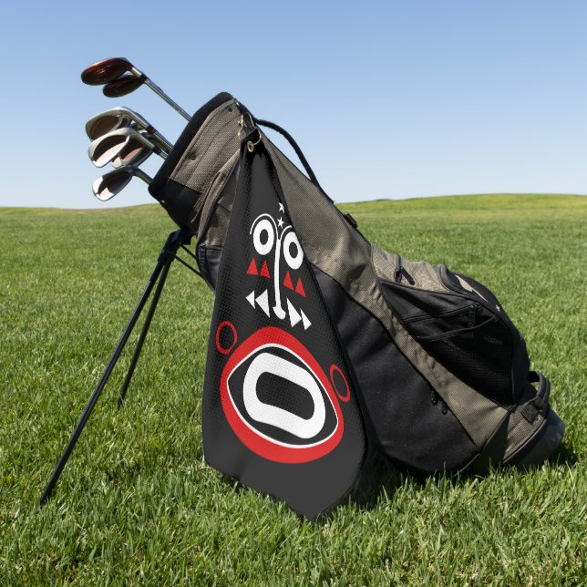 Serviette De Golf Masque Tribal Africain (Vert)