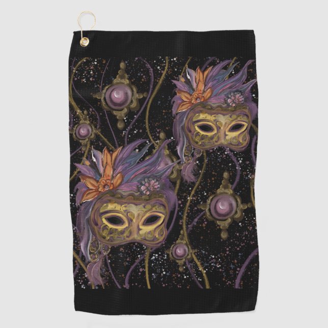 SERVIETTE DE GOLF MASQUERADE VENISE  ART      (Devant)