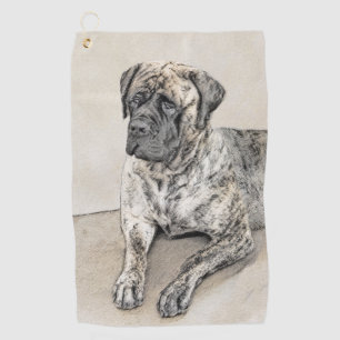 Serviette De Golf Mastiff anglais (Brindle) Peinture - Chien Art