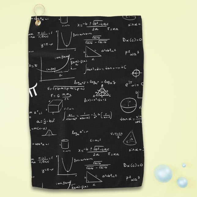 Serviette De Golf Maths d'équations de formules noires (Créateur téléchargé)