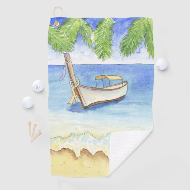 Serviette De Golf Matin à Bali Aquarelle (En situation)