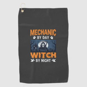 Serviette De Golf Mécanicien Halloween de jour Sorcière de nuit