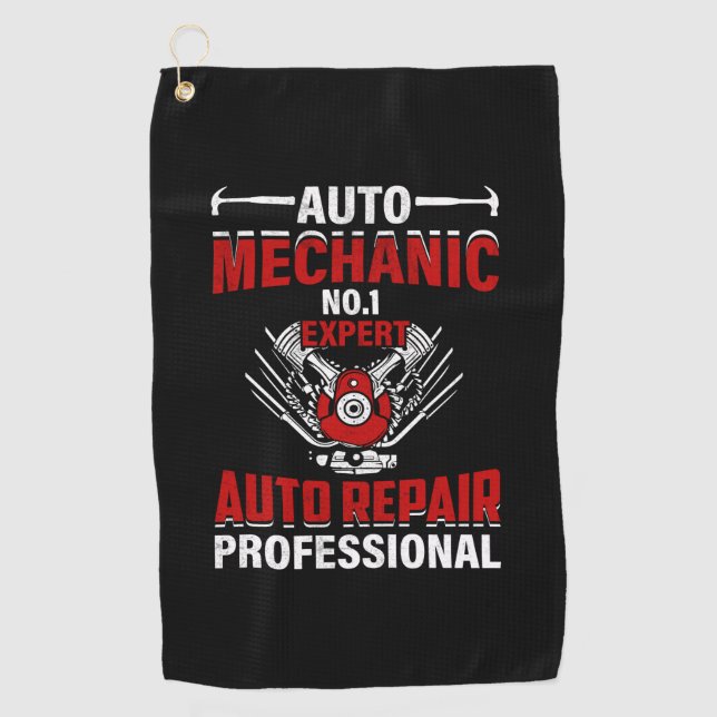 Serviette De Golf Mechanic Auto Mechanic No 1 Expert (Devant)
