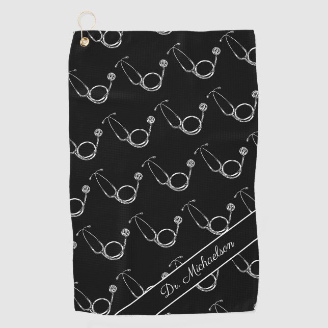 Serviette De Golf Médecine infirmière Chirurgien Nom du Motif (Devant)