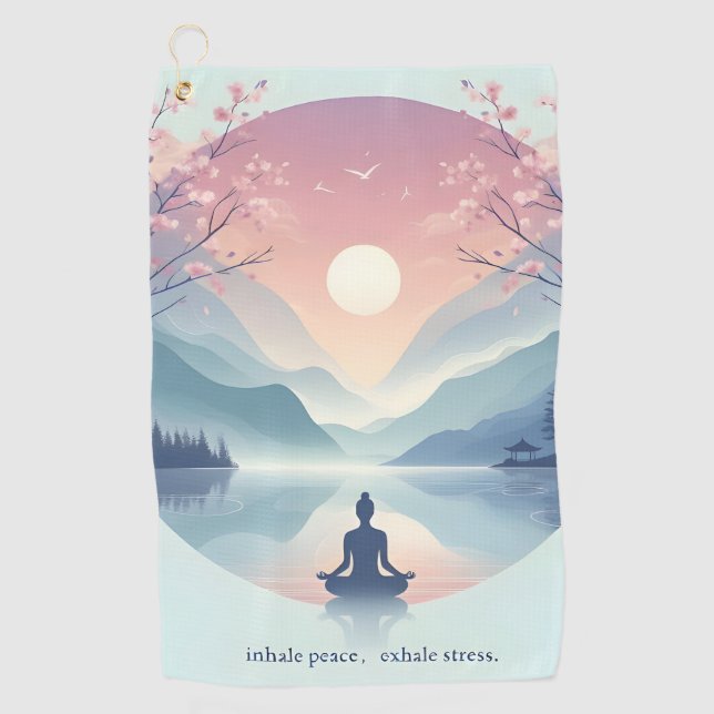 Serviette De Golf Méditation nature apaisante (Devant)