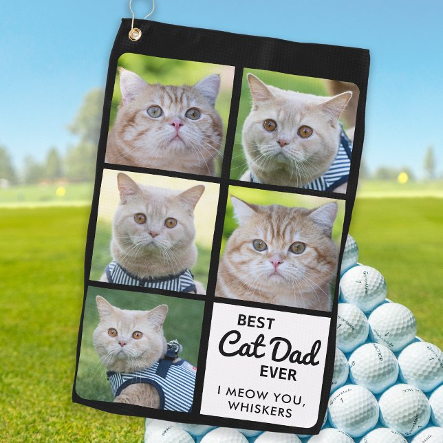 Serviette De Golf Meilleur CAT DAD jamais - Golfer - Personnalisé 5  (Créateur téléchargé)